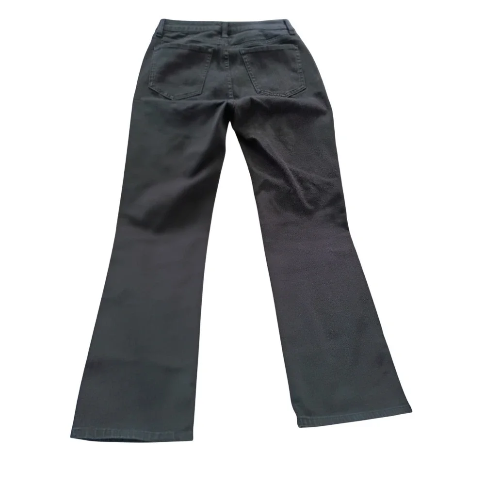 Quince Black High Rise Flare Leg Organic Cotton Blend Jeans Size 27 - Picture 3 of 9